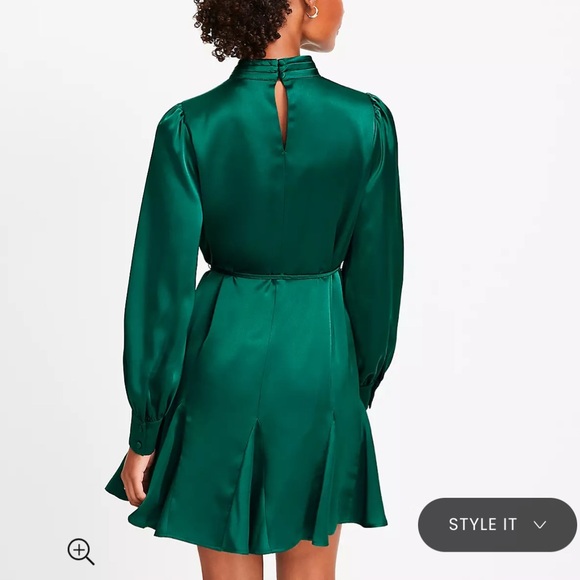 Loft Satin Godet Mini Dress EUC - Picture 2 of 5